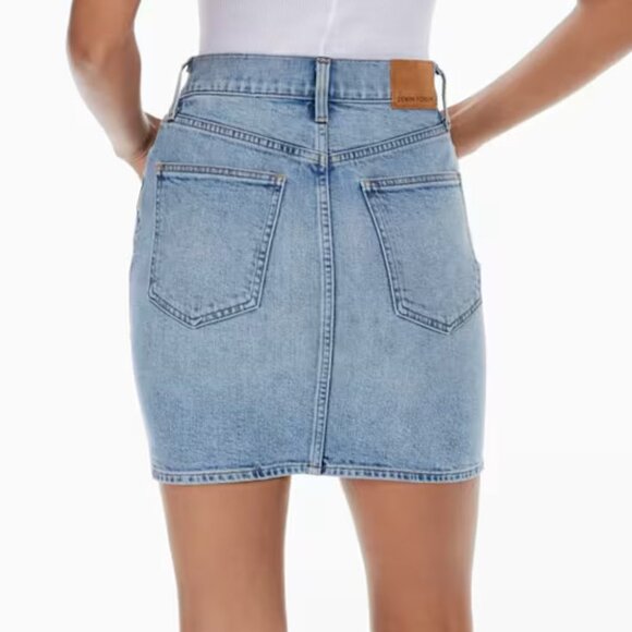 NWT Aritzia Denim Forum Babaton Wilfred The Pin-Up Denim Skirt size 27 - Picture 4 of 7